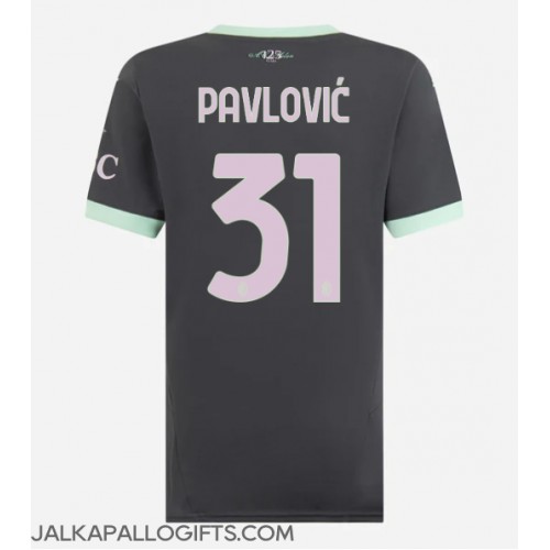 AC Milan Strahinja Pavlovic #31 Kolmaspaita Naiset 2024-25 Lyhythihainen